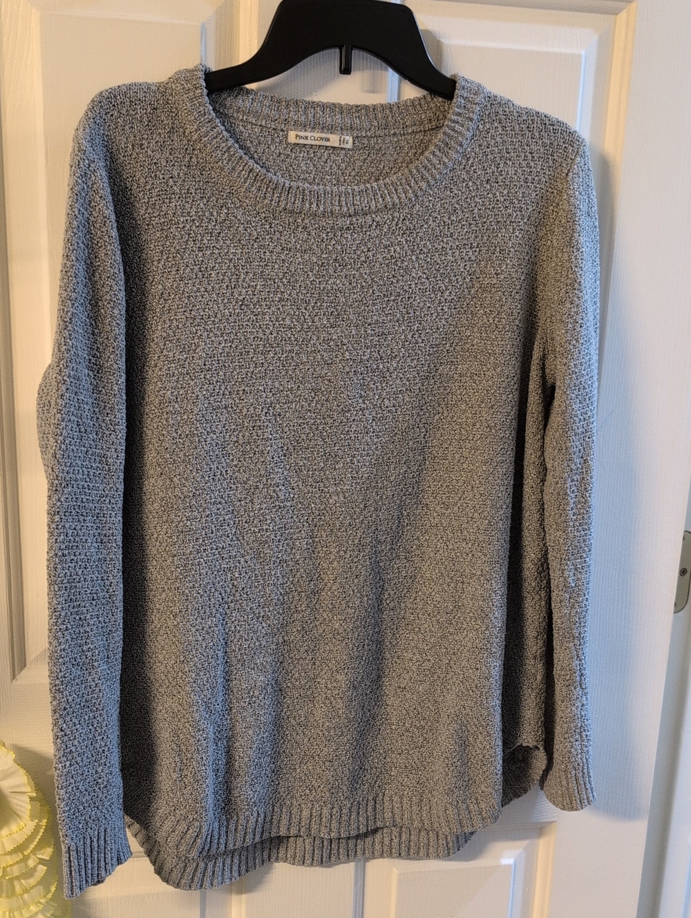 Gray Pink Clover Sweater